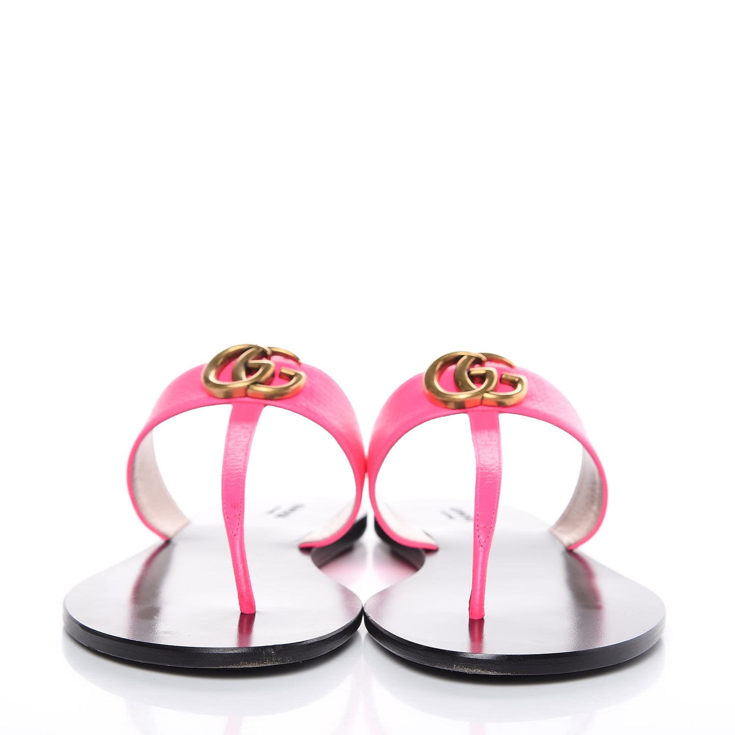 Calfskin GG Marmont Thong Sandals 42 Fuxia Fluo