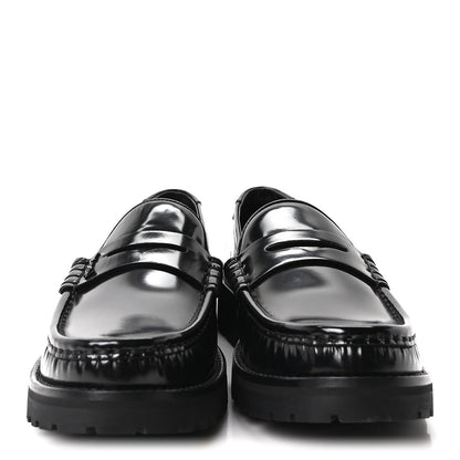Saint Laurent Glazed Calfskin Mens Master Le Loafer 15 Moccassins 43 Black 3 of 10