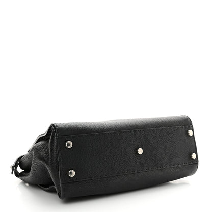 Fendi Cuoio Romano Selleria Bi-Color Medium Peekaboo Iconic Satchel Black Mou 4 of 15