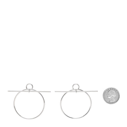 Hermes Sterling Silver MM Loop Earrings 2 of 6