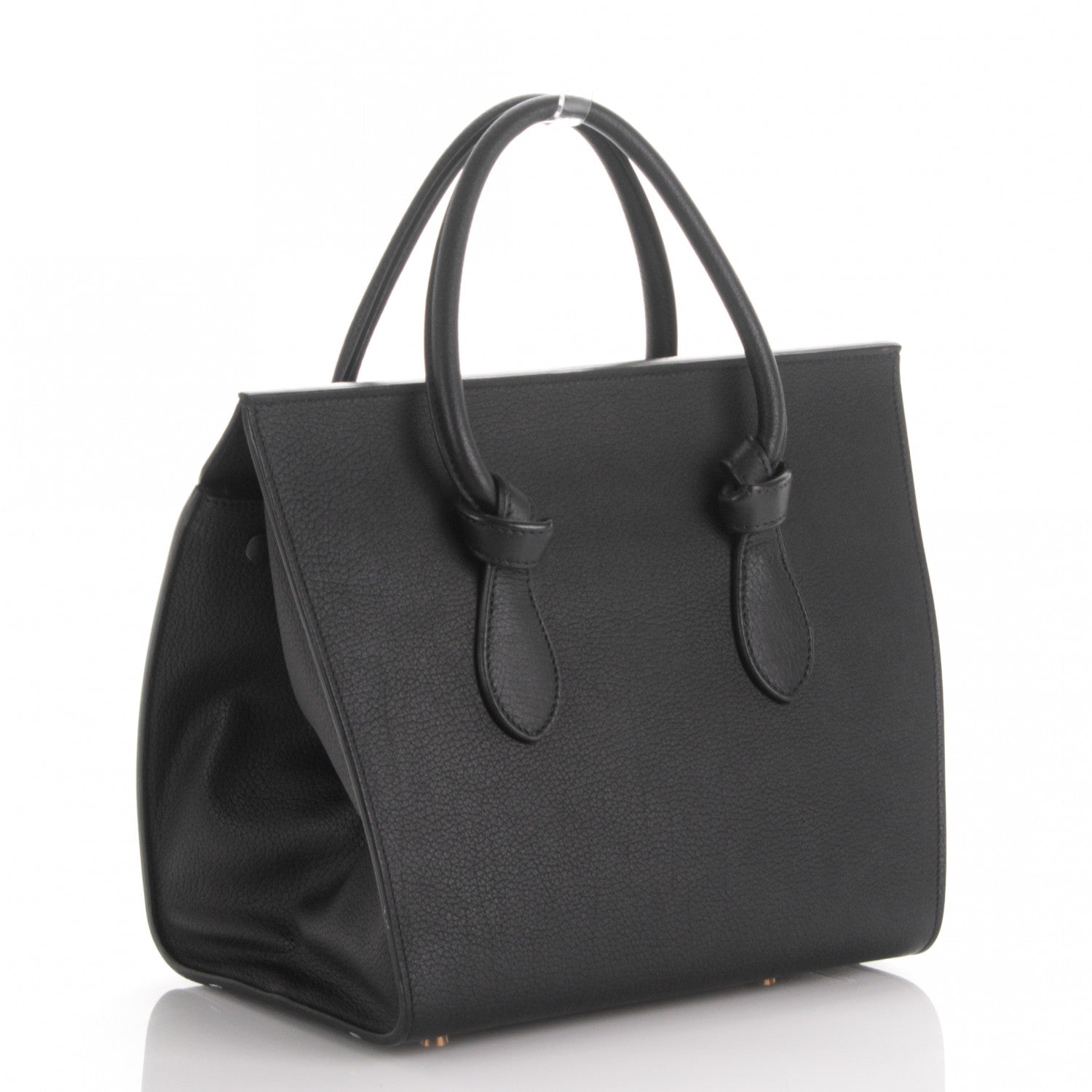 Celine Crisped Calfskin Mini Tie Knot Tote Black 7 of 9