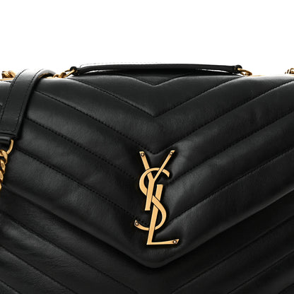 Saint Laurent Calfskin Y Quilted Monogram Medium Loulou Chain Satchel Black 8 of 11