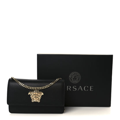 Versace Grained Calfskin Medusa Evening Clutch Bag Black 10 of 10