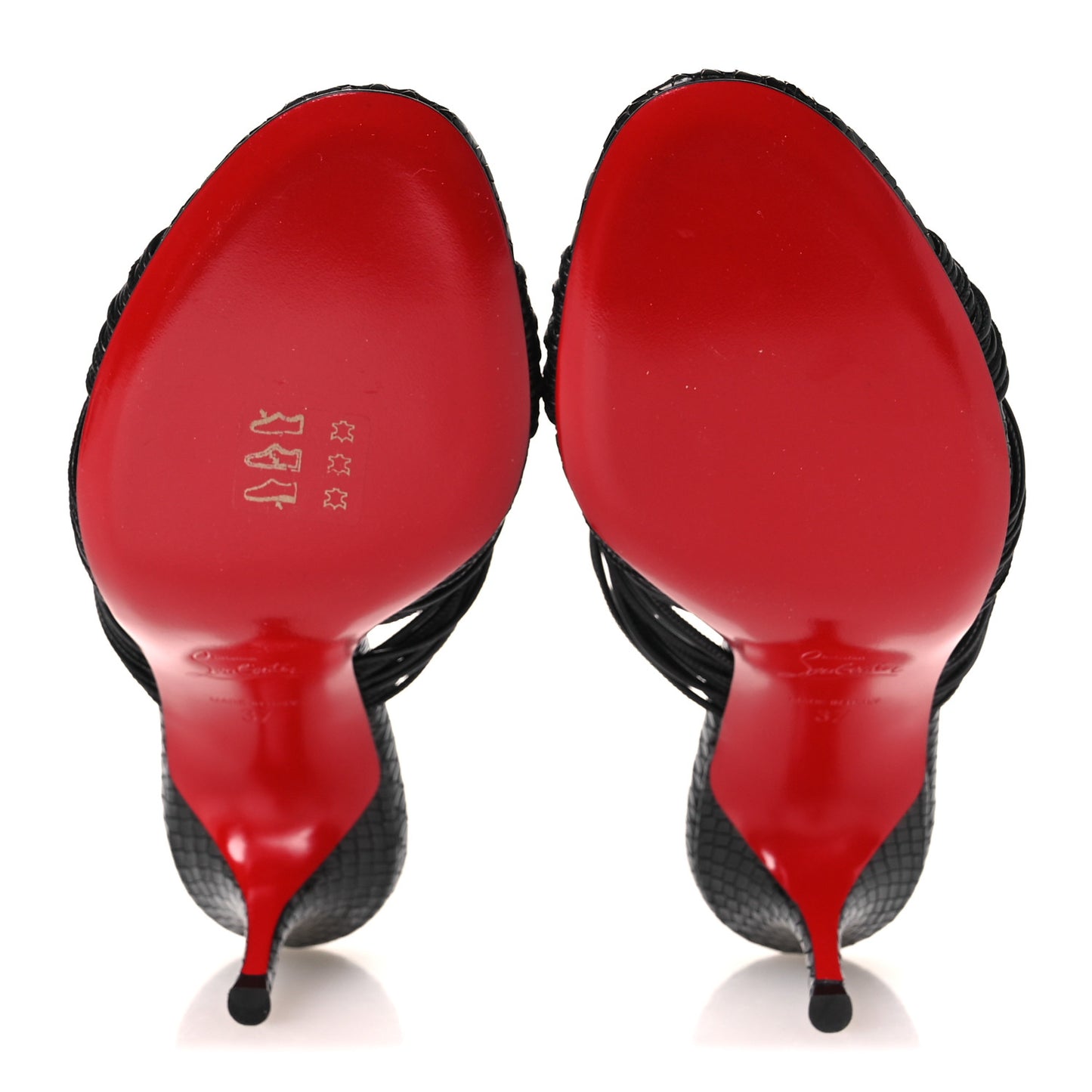 Kid Snakeskin Embossed Multitaski 70 Sandals 37 Black