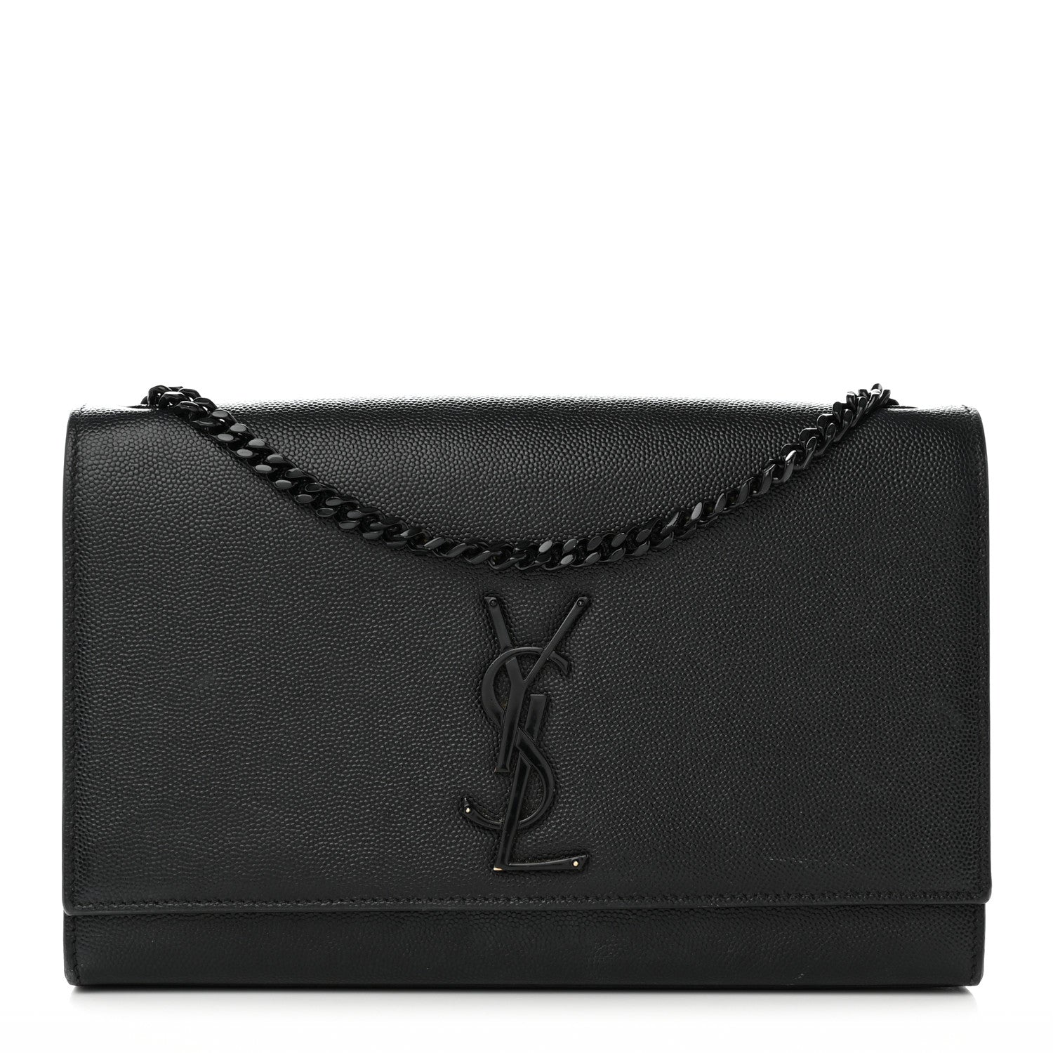 Saint Laurent Grain De Poudre Medium Classic Monogram Monochrome Kate Satchel Black 1 of 13