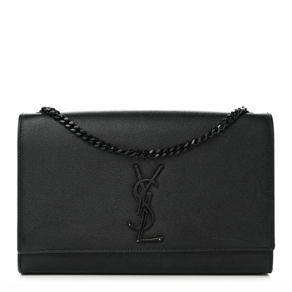 Saint Laurent Grain De Poudre Medium Classic Monogram Monochrome Kate Satchel Black 1 of 13