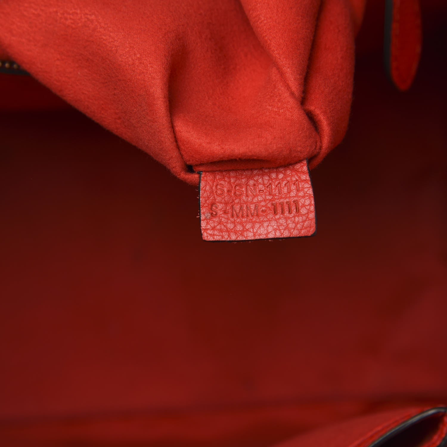Celine Drummed Calfskin Mini Luggage Coquelicot 7 of 17
