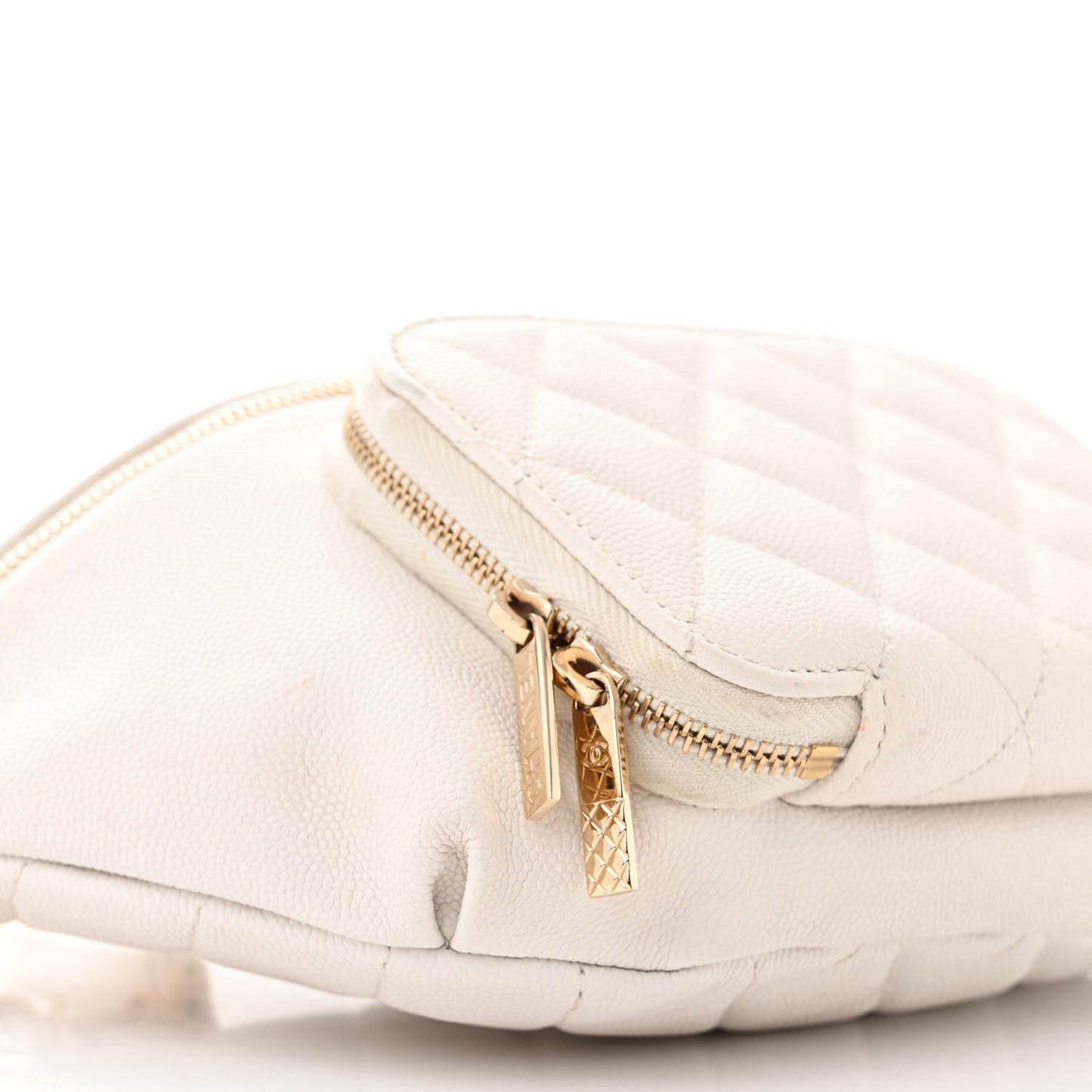 Caviar Quilted Business Affinity Waist Belt Bag White