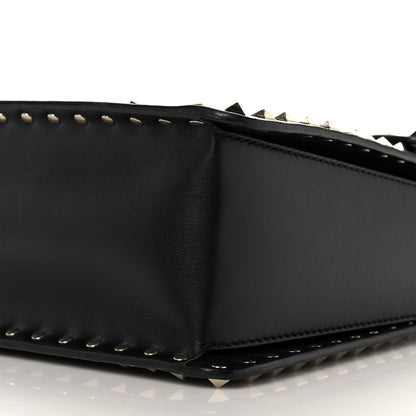 Valentino Garavani Vitello Medium Rockstud Single Handle Flap Bag Black 8 of 15