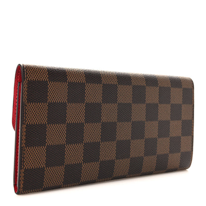 Louis Vuitton Damier Ebene Emilie Wallet Red 3 of 8