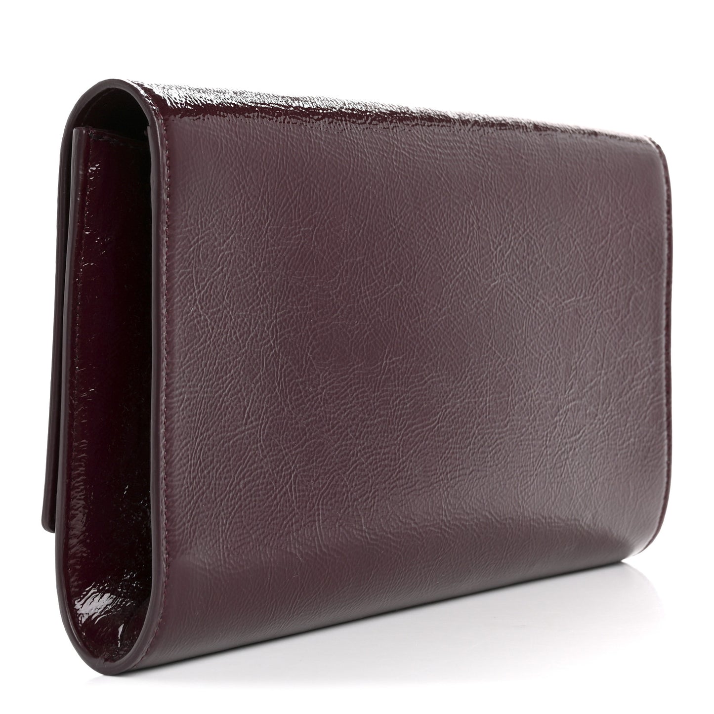Textured Patent Calfskin Large Belle De Jour Clutch Berry