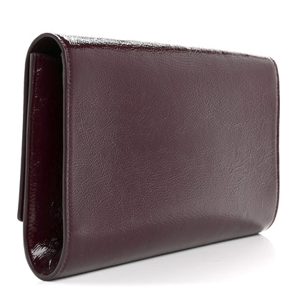 Saint Laurent Textured Patent Calfskin Large Belle De Jour Clutch Berry 3 of 11
