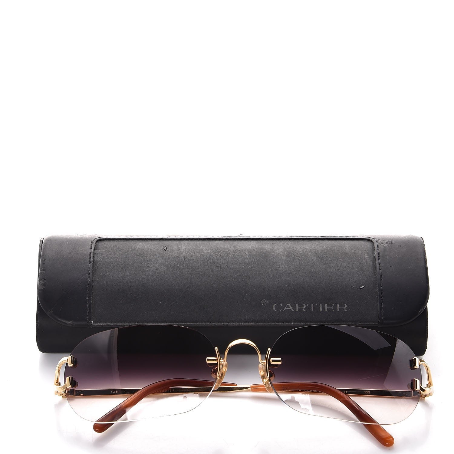 Cartier Rimless Gradient Sunglasses Gold 7 of 7