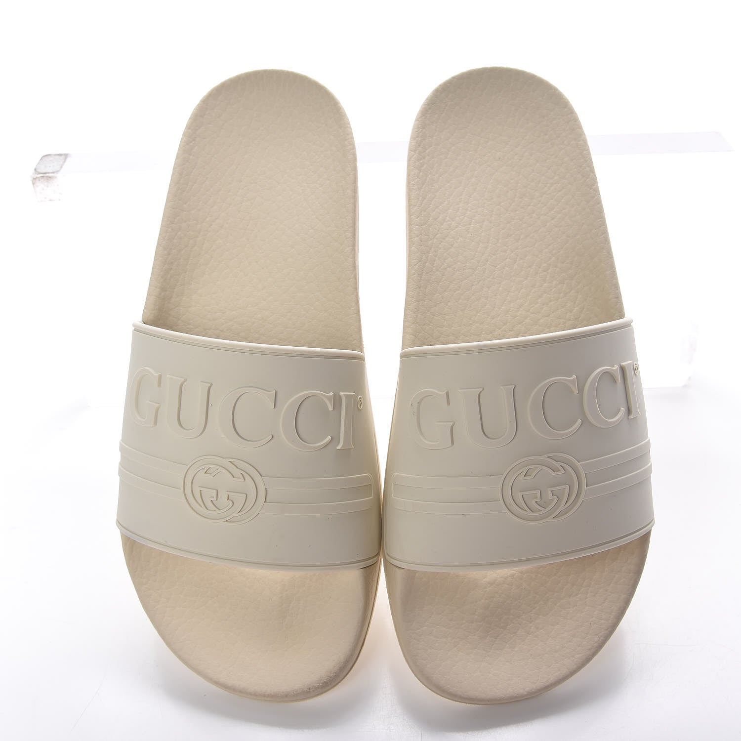 Gucci Rubber Womens Logo Slide Sandals 38 Off White 6 of 15
