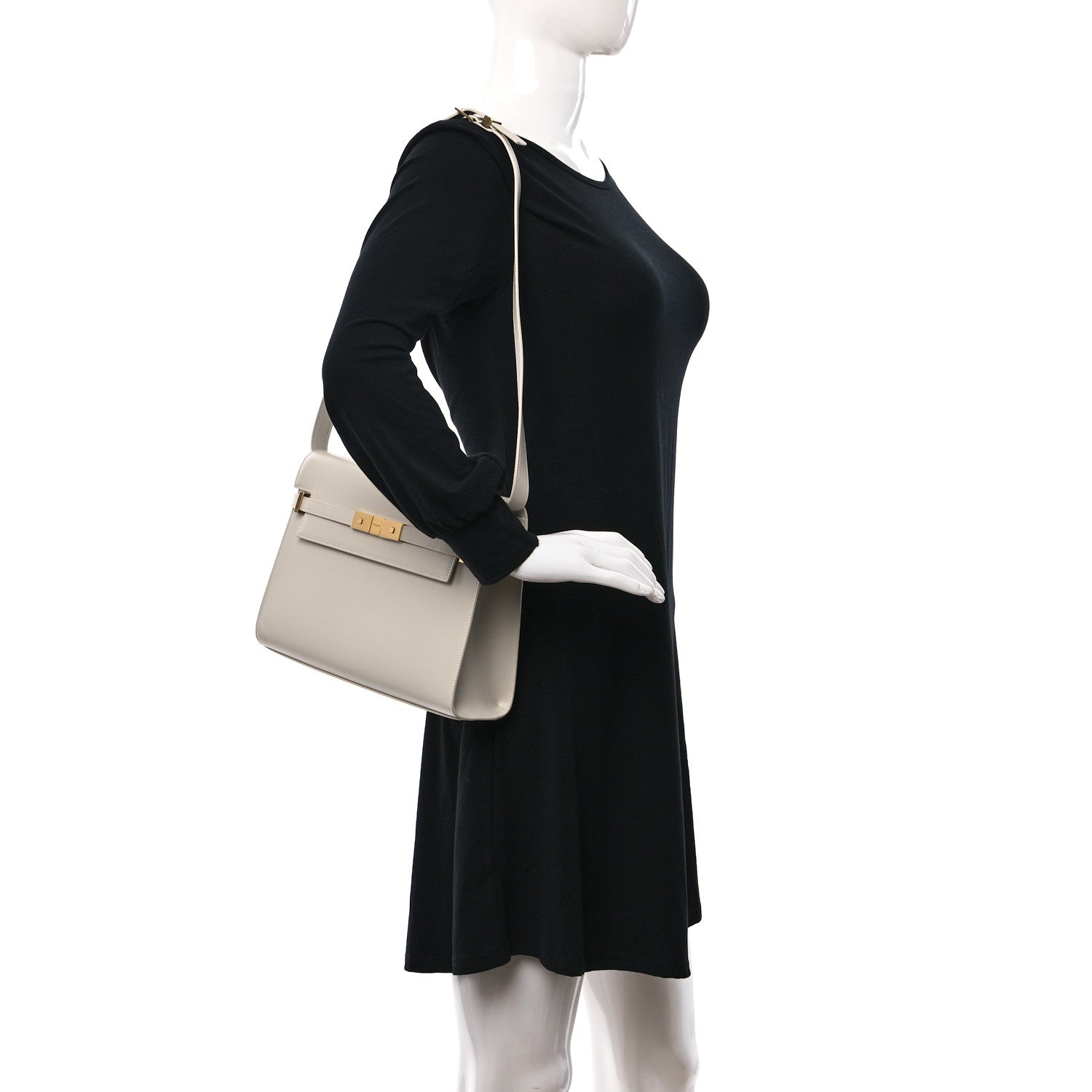 Saint Laurent Smooth Calfskin Manhattan Shoulder Bag Crema Soft 2 of 11