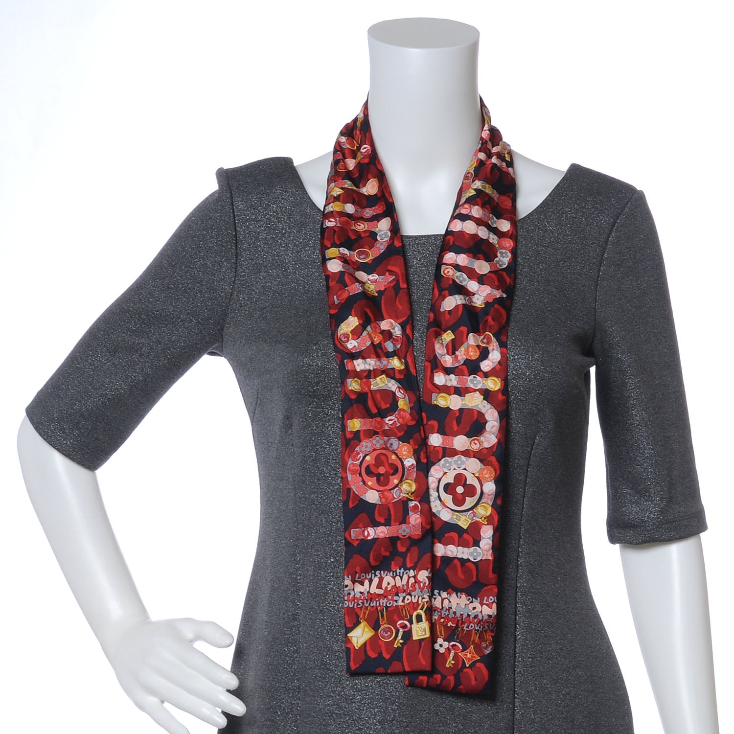 Louis Vuitton Silk Leopard Charms Bandeau Navy 3 of 4