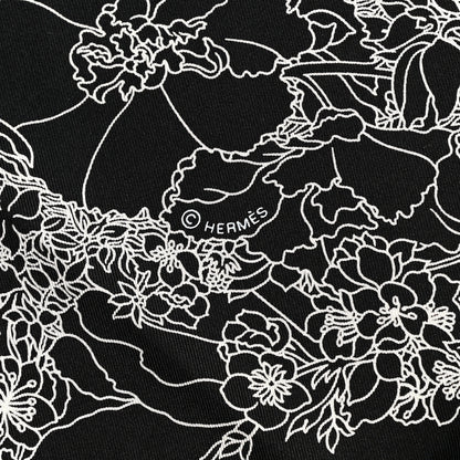 Hermes Silk Robe Legere Scarf 90 Black White 4 of 7