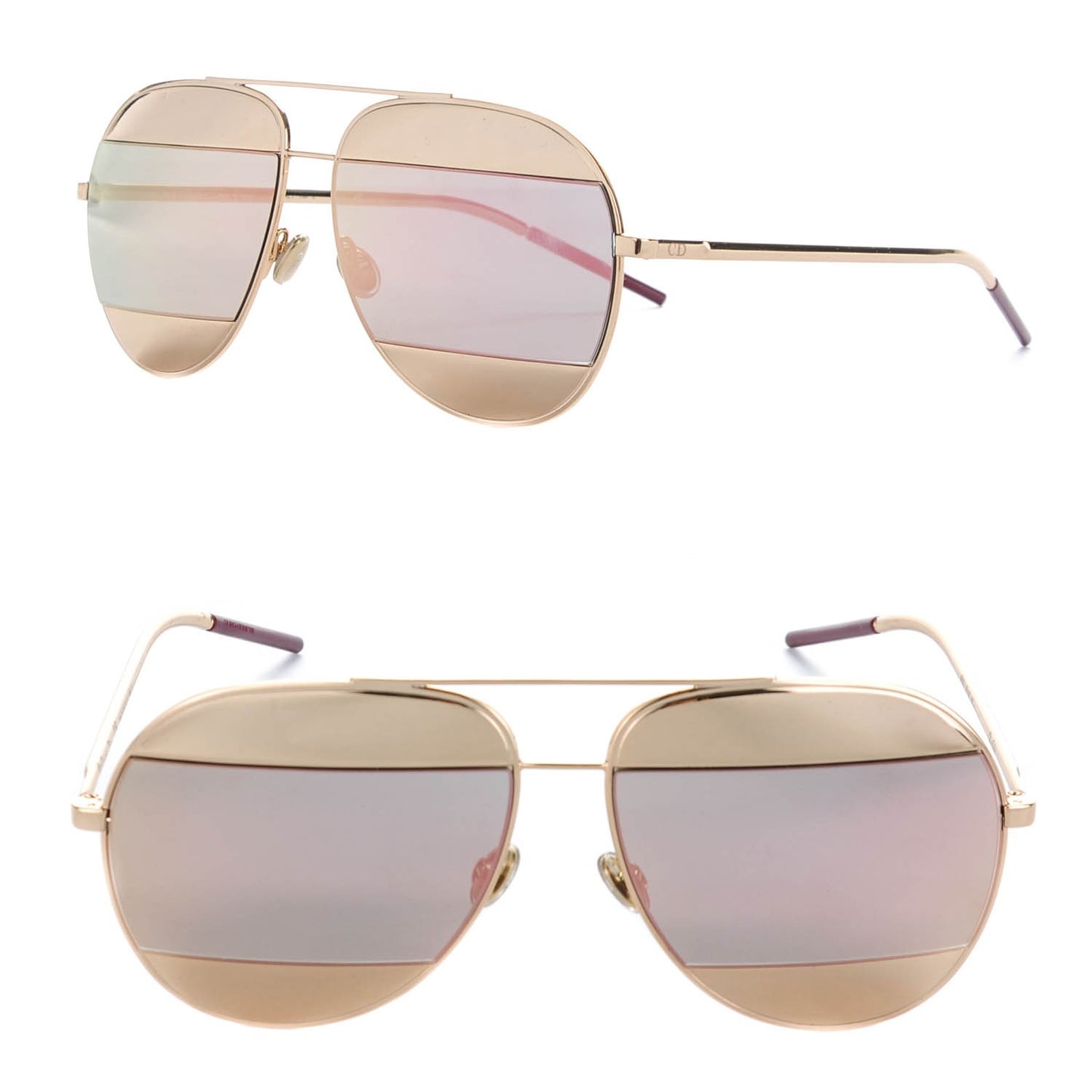 Split 1 Aviator Sunglasses Rose Gold