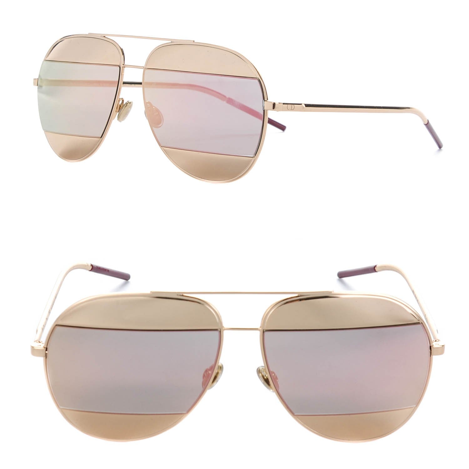 Christian Dior Split 1 Aviator Sunglasses Rose Gold 1 of 5