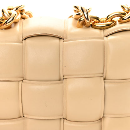 Bottega Veneta Lambskin Maxi Intreccio Padded Chain Cassette Crossbody Bag Porridge 16 of 21