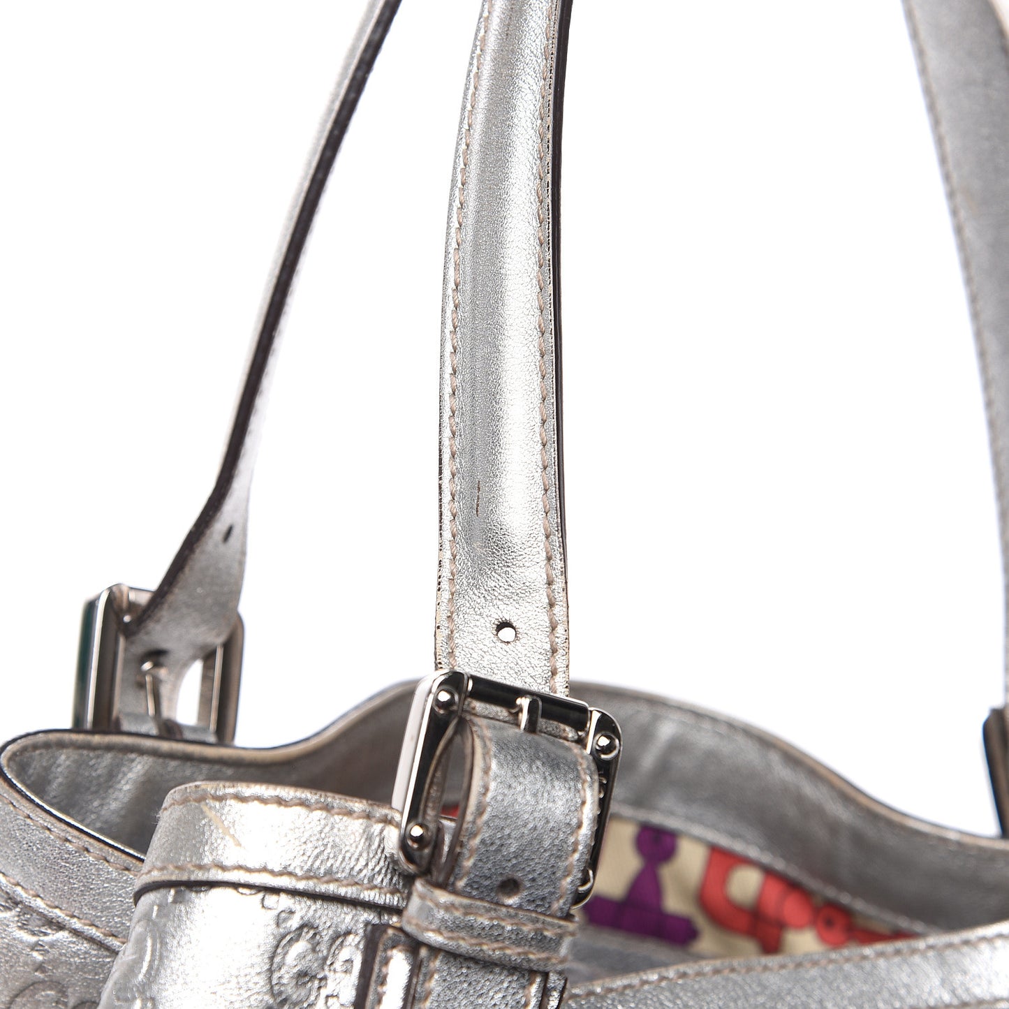 Guccissima Medium Britt Tote Silver