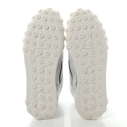 Chanel Calfskin Mesh Lycra Womens Logo High Top Sneakers 37 White 5 of 12