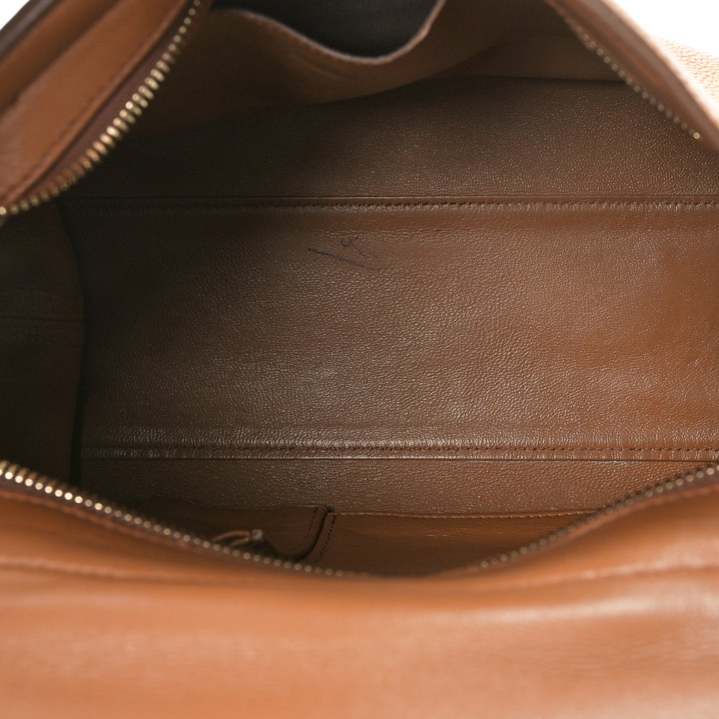 Grained Calfskin Sofia Satchel Brown