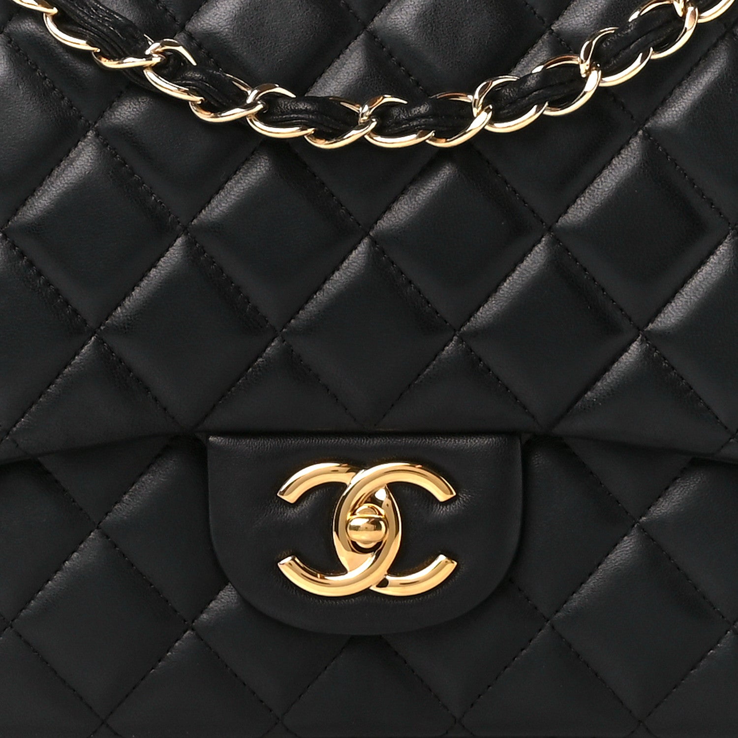 Chanel Lambskin Quilted Maxi Double Flap Black 10 of 12