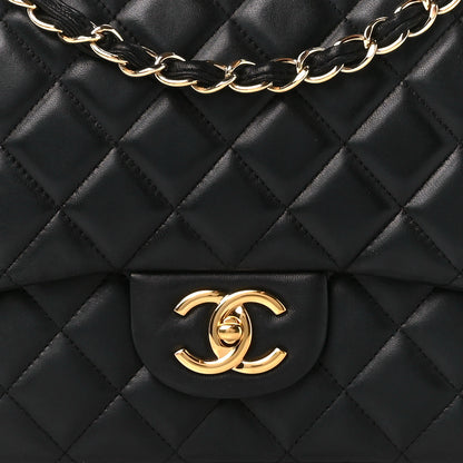 Chanel Lambskin Quilted Maxi Double Flap Black 10 of 12