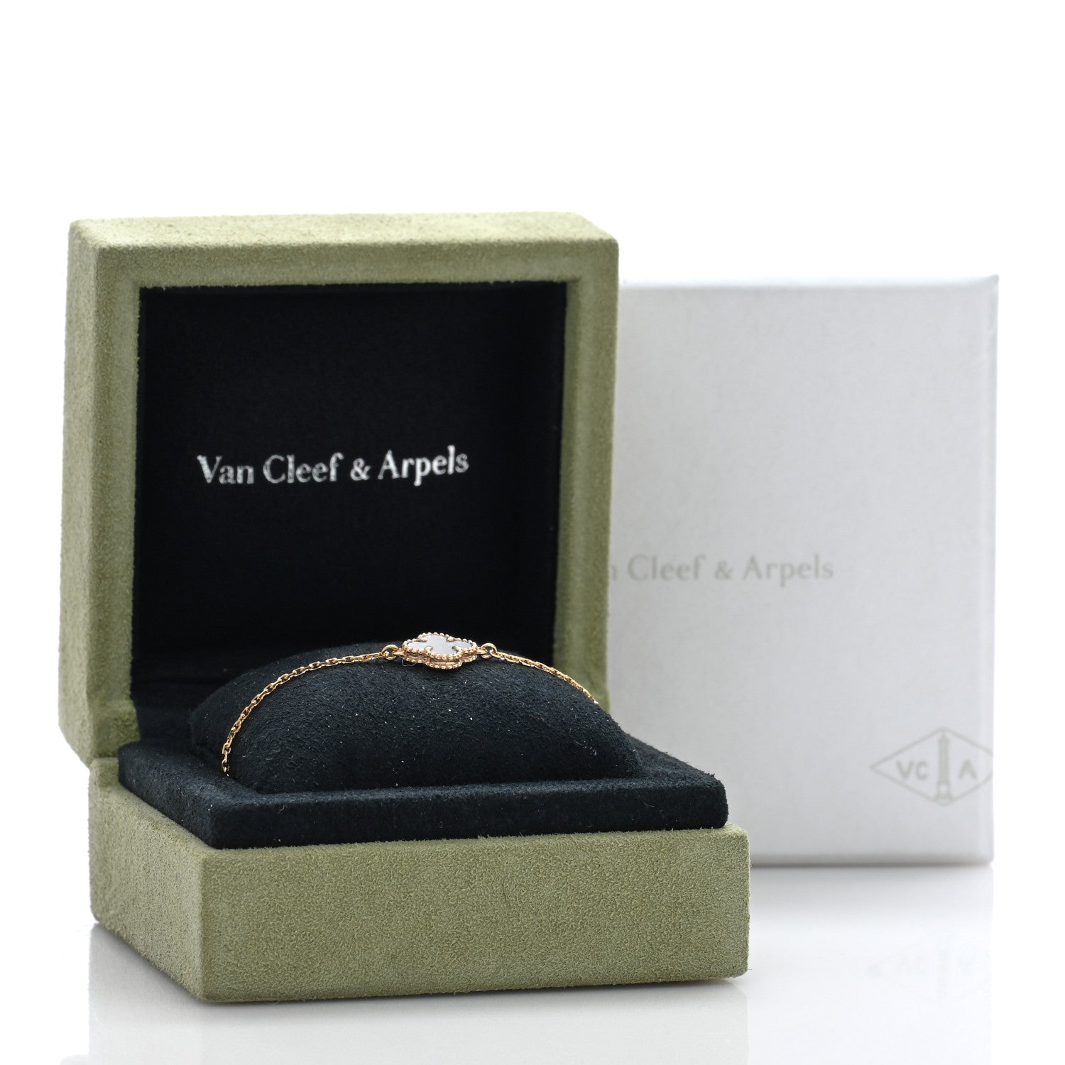 Van Cleef & Arpels 18K Yellow Gold Mother of Pearl Sweet Alhambra Bracelet 4 of 4
