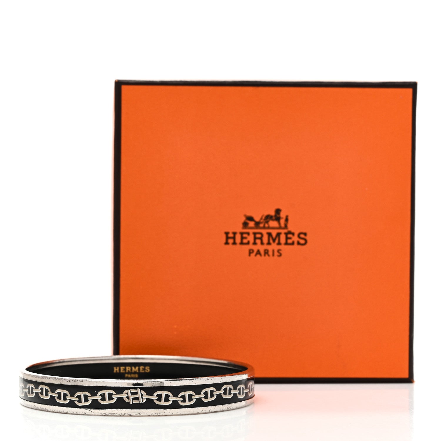 Hermes Enamel Narrow Printed Chaine D'Ancre Bracelet 65 6 of 6