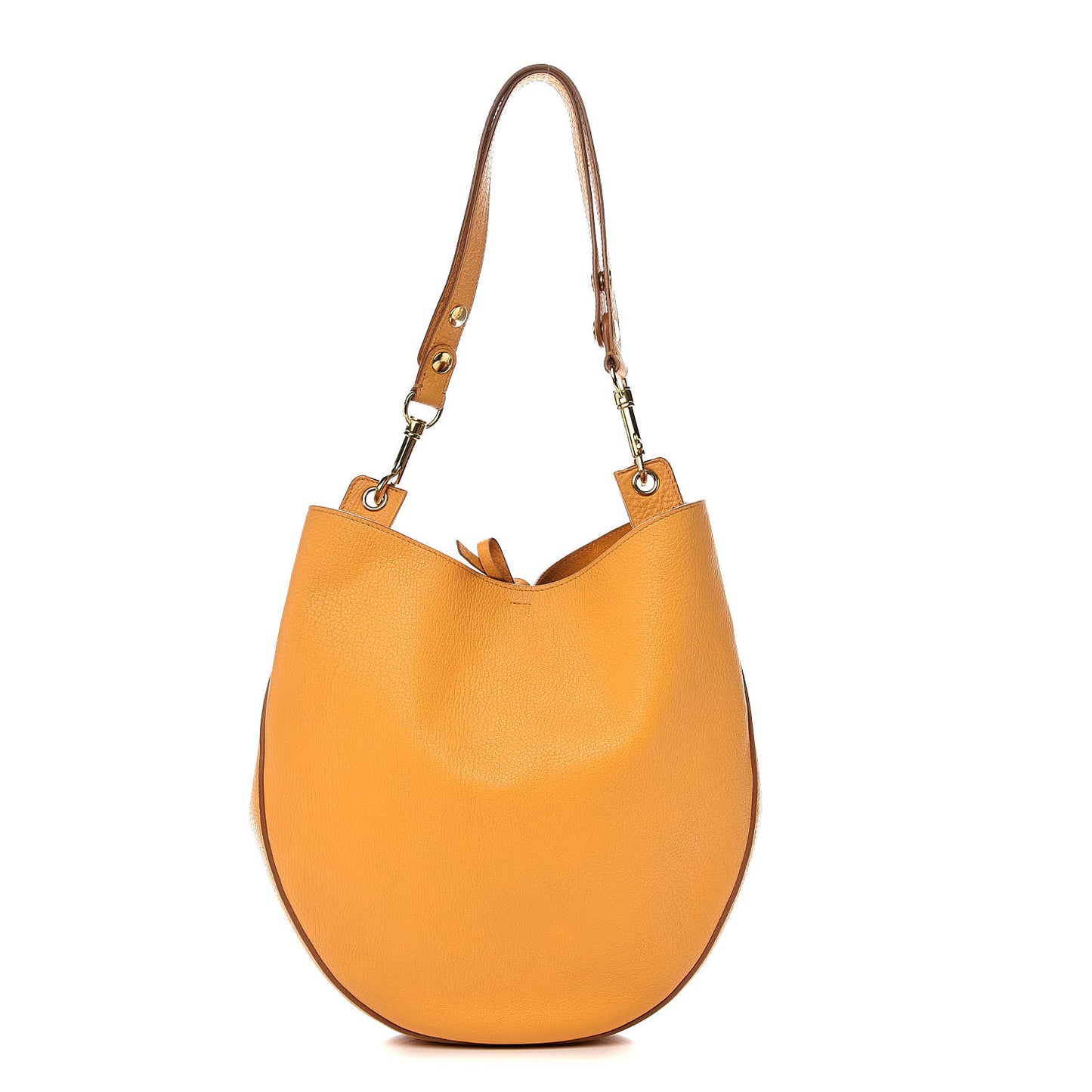 Crisped Calfskin Medium Hobo Saffron