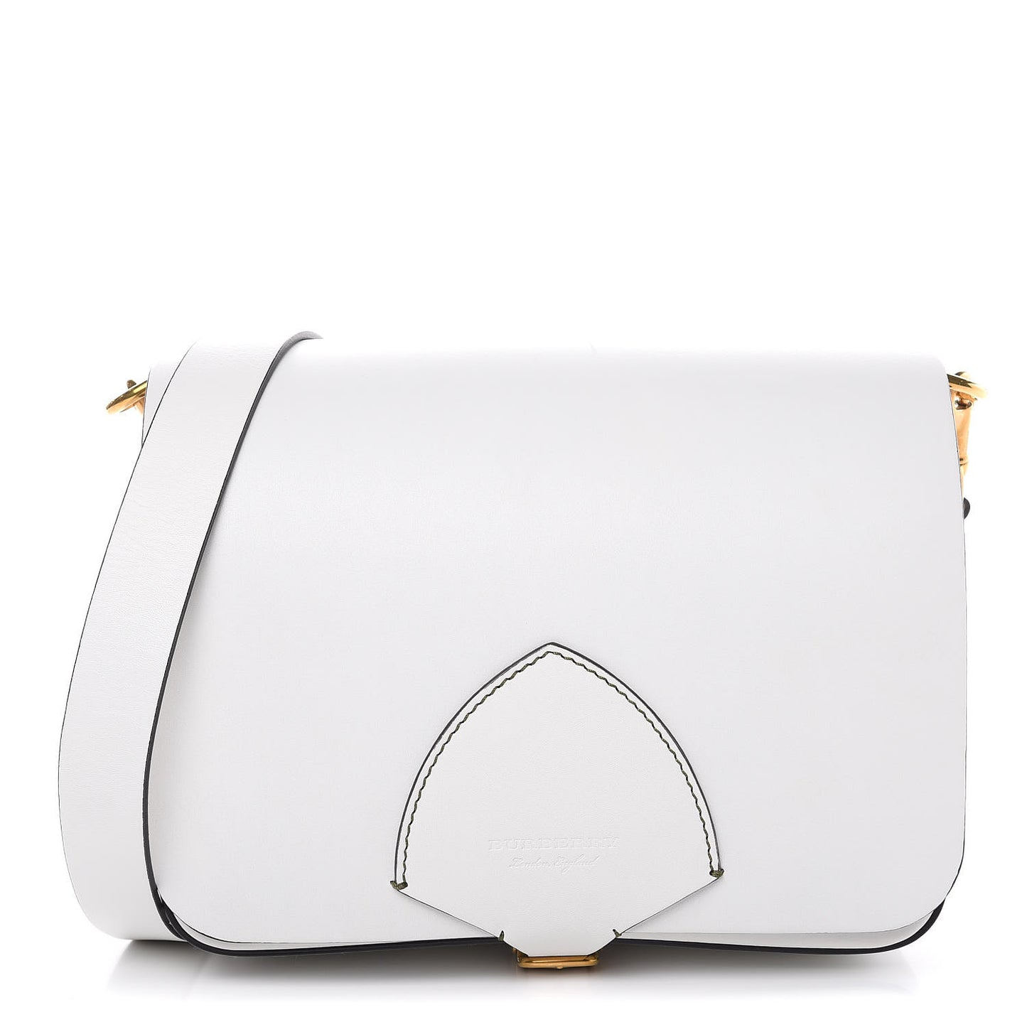 Calfskin Large Square Satchel Chalk White