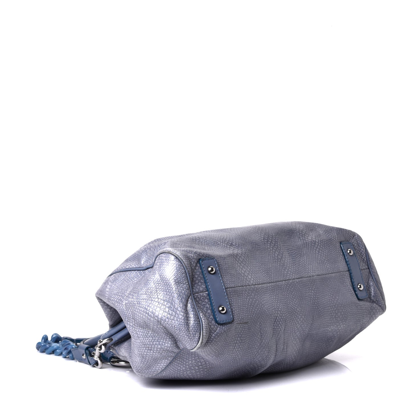 Calfskin Snake Print Stam Blue