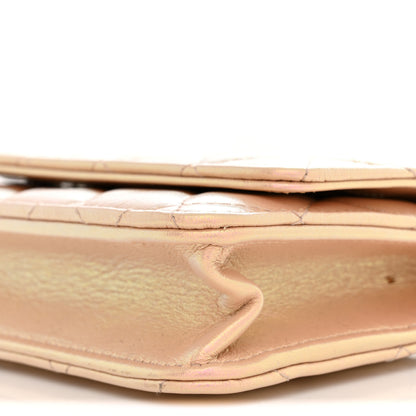Chanel Iridescent Calfskin Quilted Wallet On Chain WOC Pink 10 of 12
