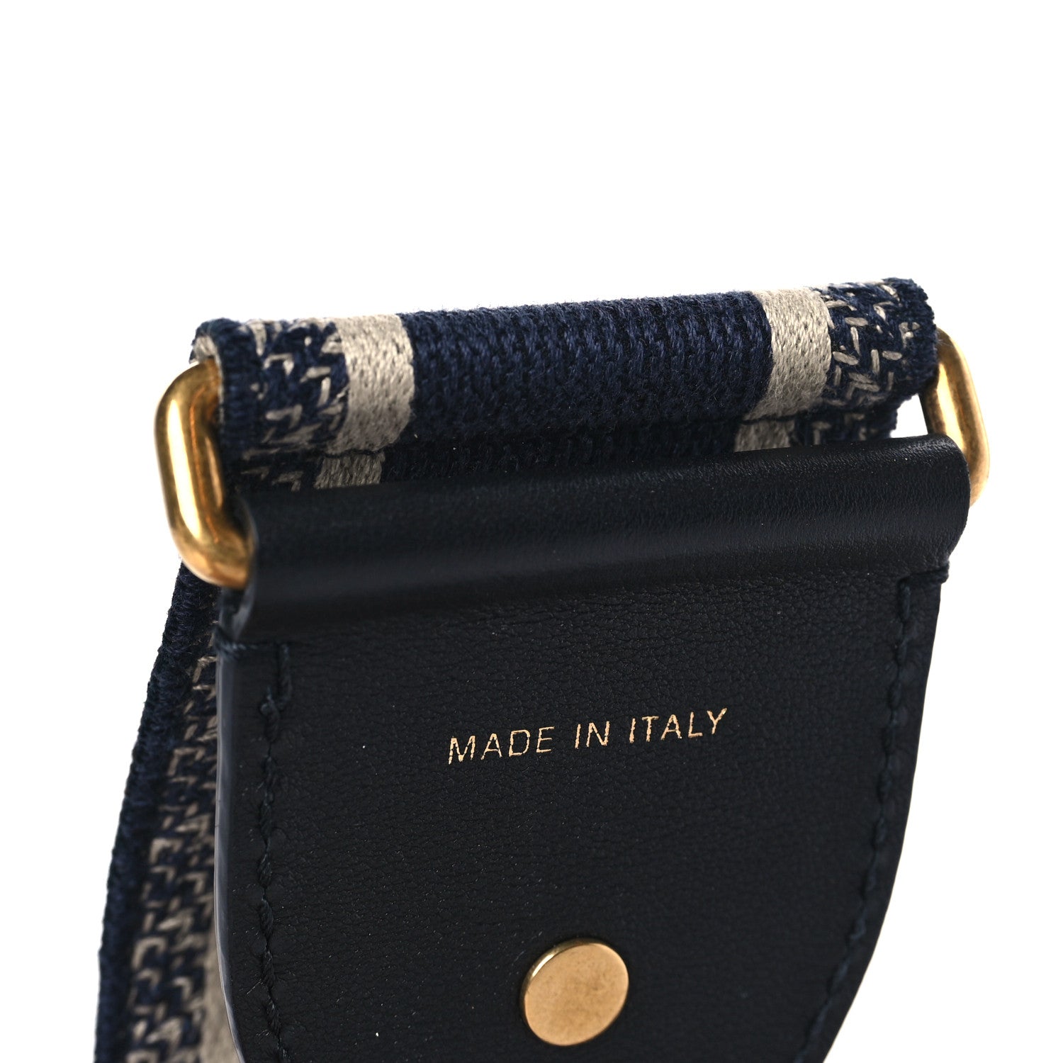Christian Dior Canvas Embroidered Shoulder Strap Blue 4 of 6