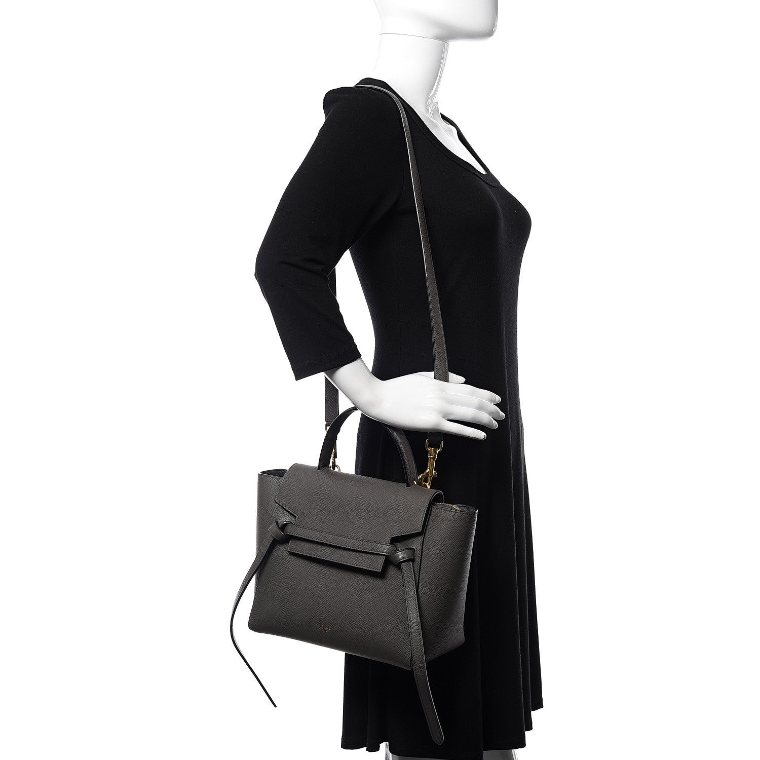 Celine Grained Calfskin Micro Belt Bag Grey 2 of 11
