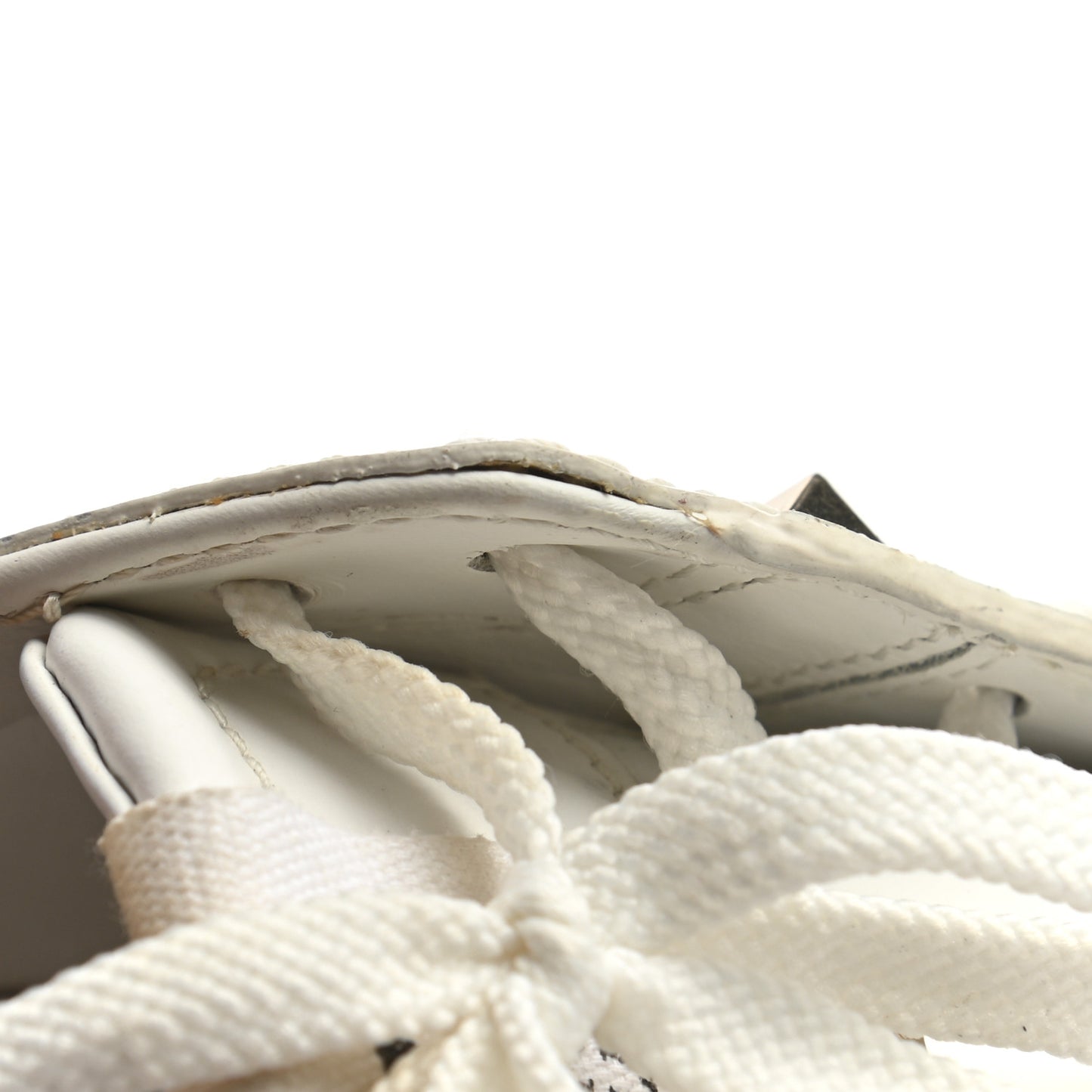 Calfskin Rockstud Untitled Open Sneakers 38 White