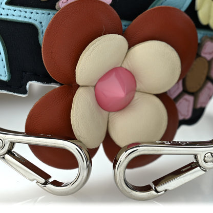Fendi Vitello Dolce Raffia Nappa Catalan Mirror Mink Flowerland Studded Strap You Blue Notte Cuoio Multicolor 3 of 5