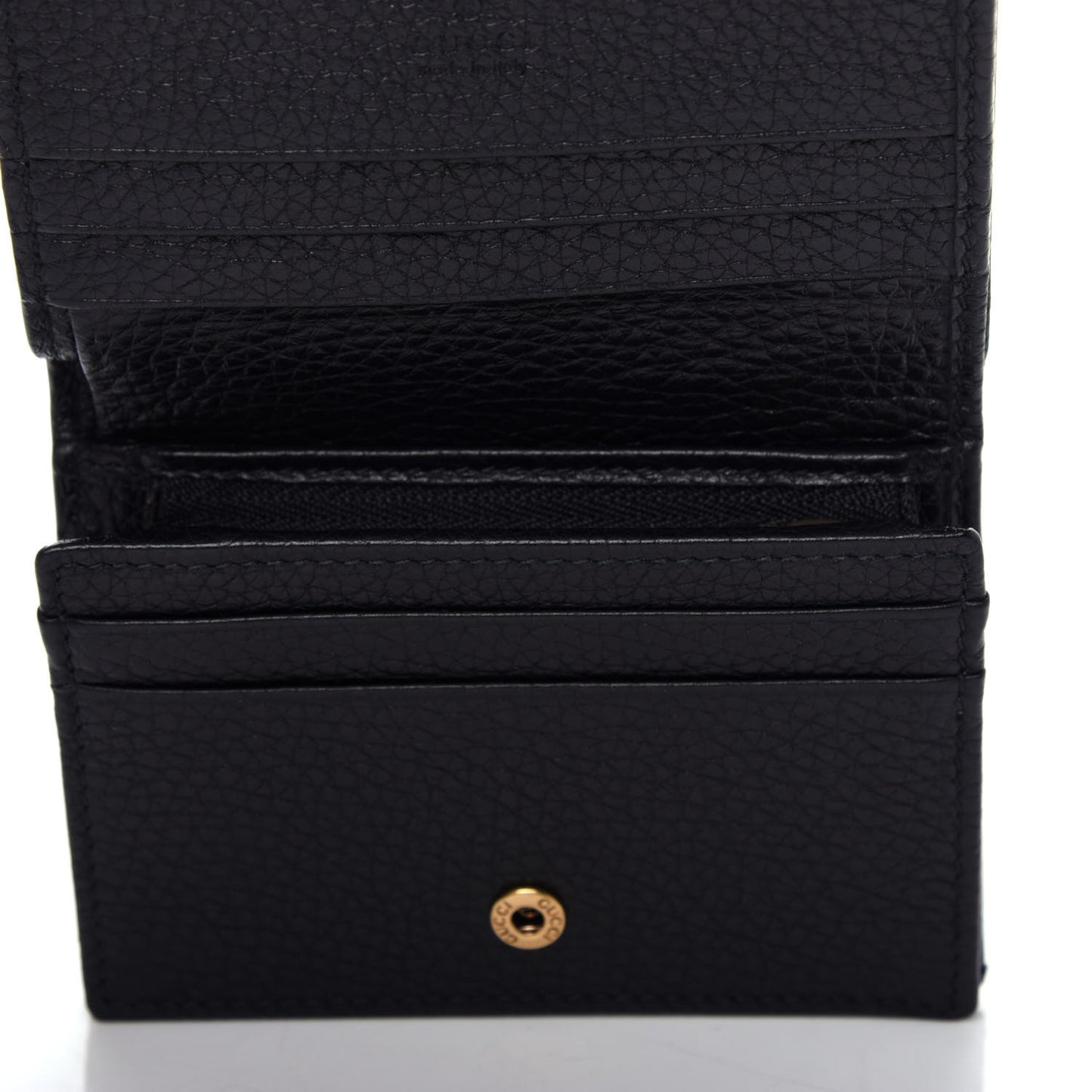 Pebbled Calfskin Animalier Card Case Black