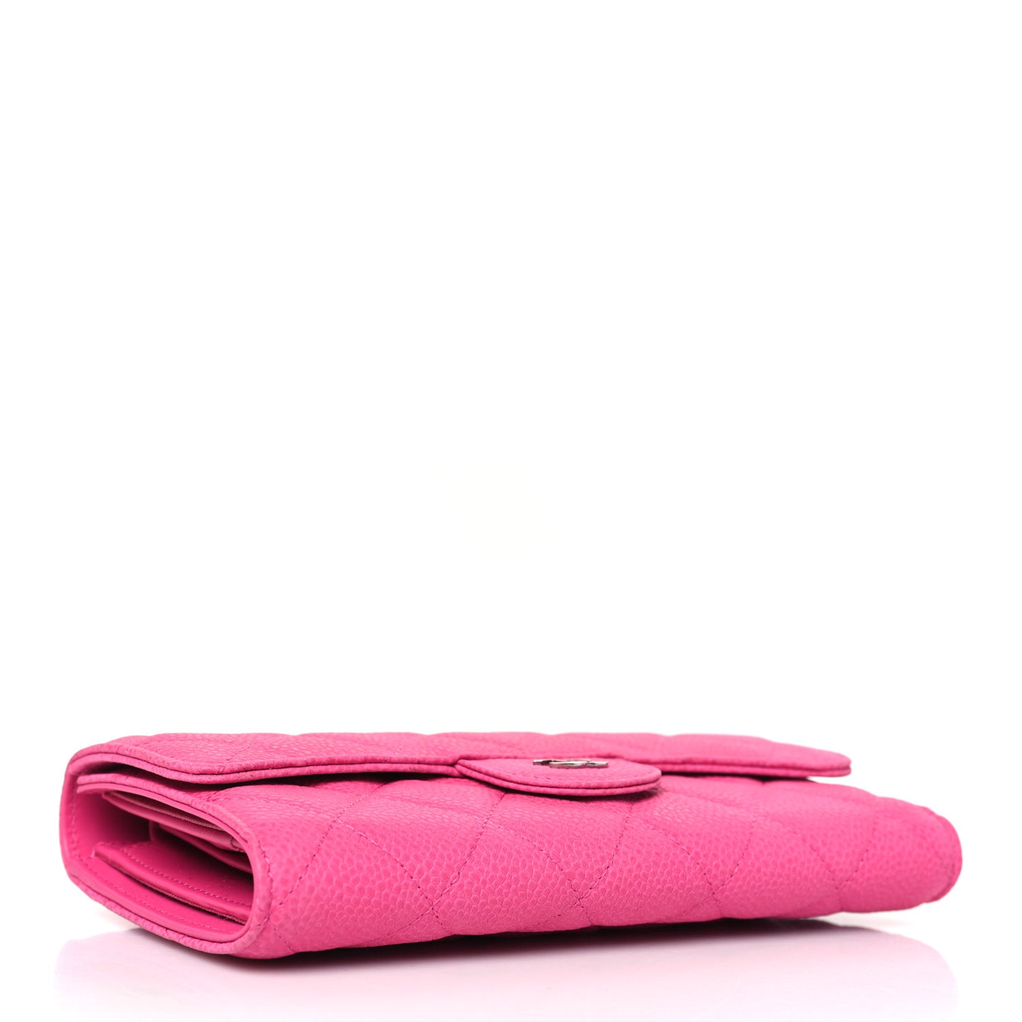 Caviar Quilted Large Flap Wallet Pink