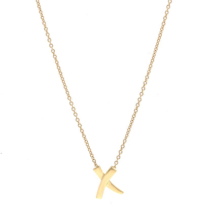 Tiffany 18K Yellow Gold Paloma Picasso Graffiti X Pendant Necklace 1 of 5