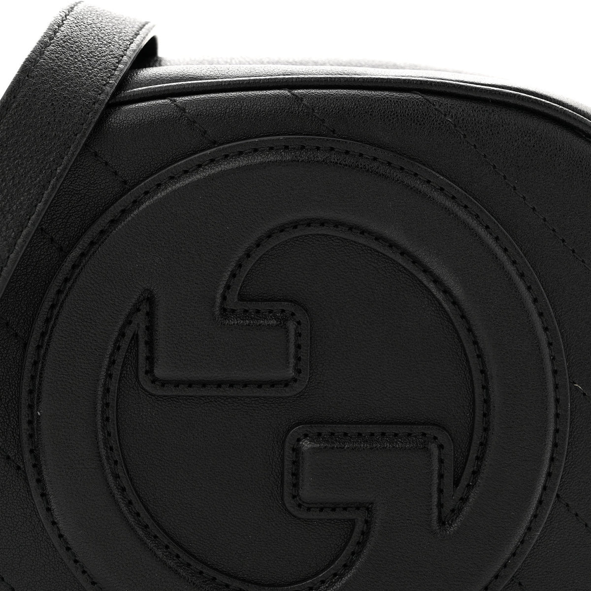 Gucci Sakai Be Green Calfskin Diagonal Stitched Mini Blondie Shoulder Bag Black 8 of 13