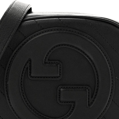 Gucci Sakai Be Green Calfskin Diagonal Stitched Mini Blondie Shoulder Bag Black 8 of 13
