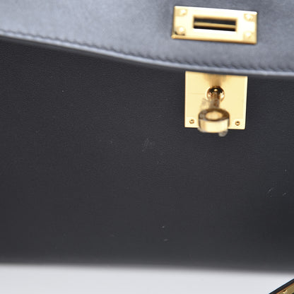 Hermes Swift Kelly Cut Clutch Pochette Black 10 of 11