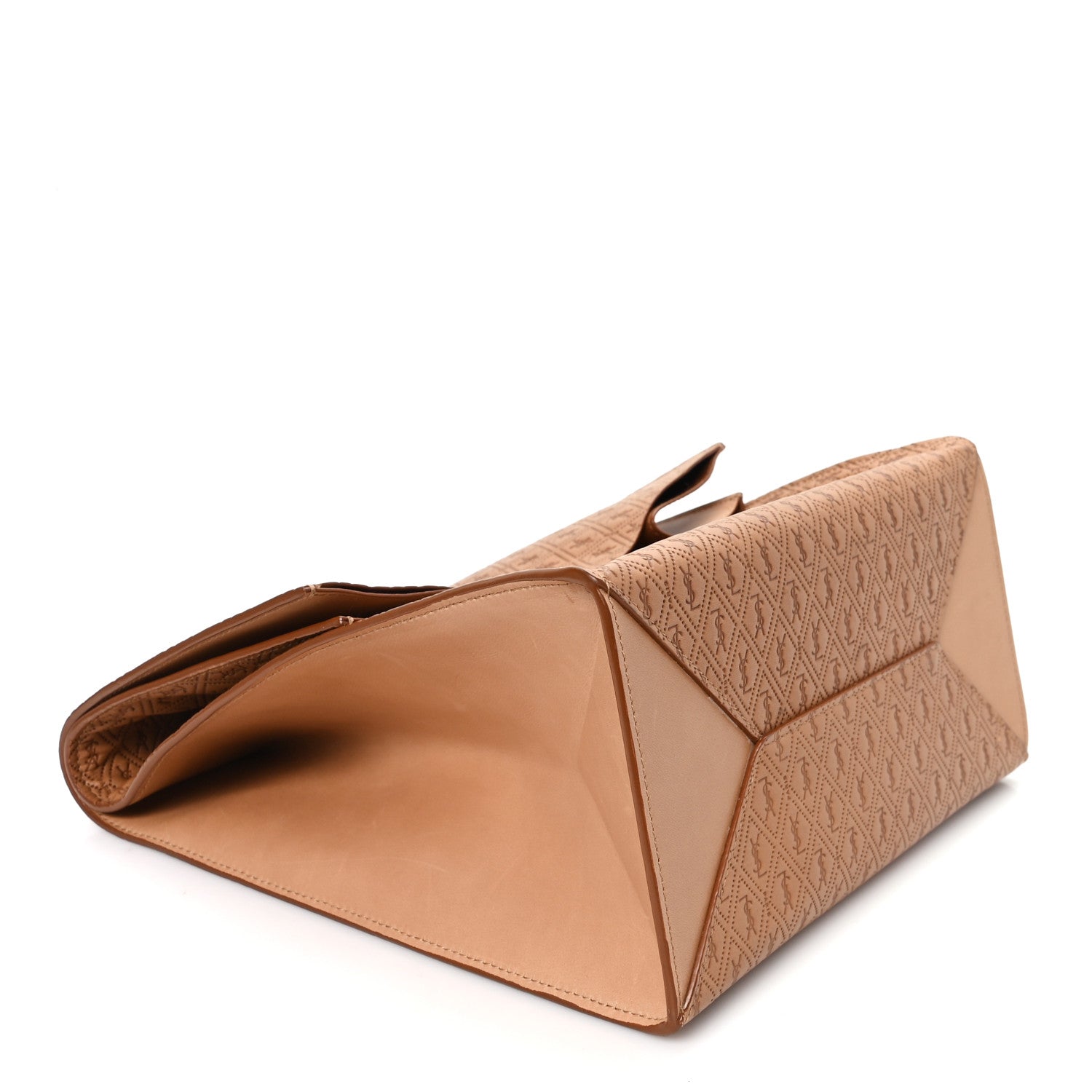 Saint Laurent Calfskin Monogram Deli Paper Bag Vintage Beige 4 of 7