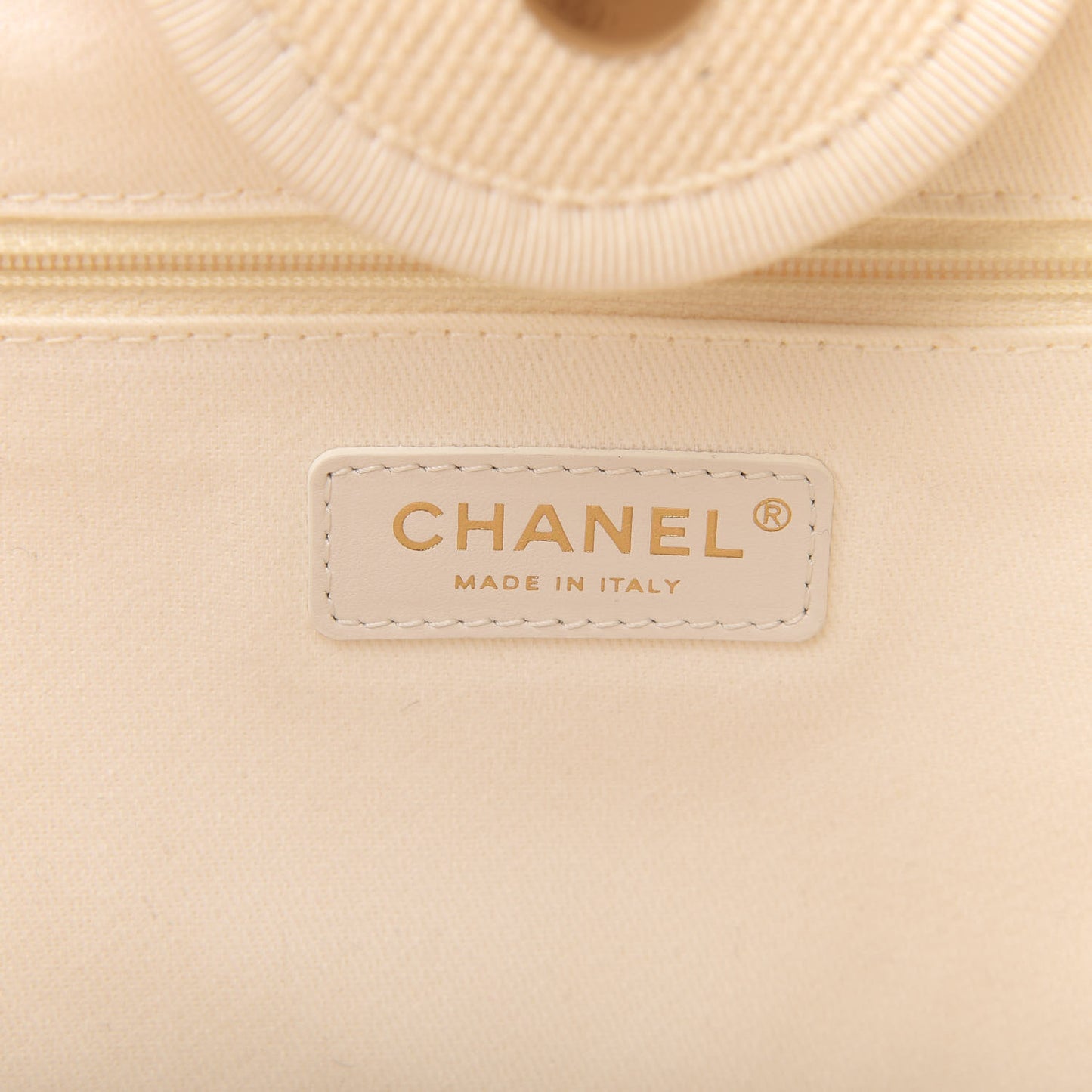 Canvas Pearl Medium Deauville Tote Ecru Beige