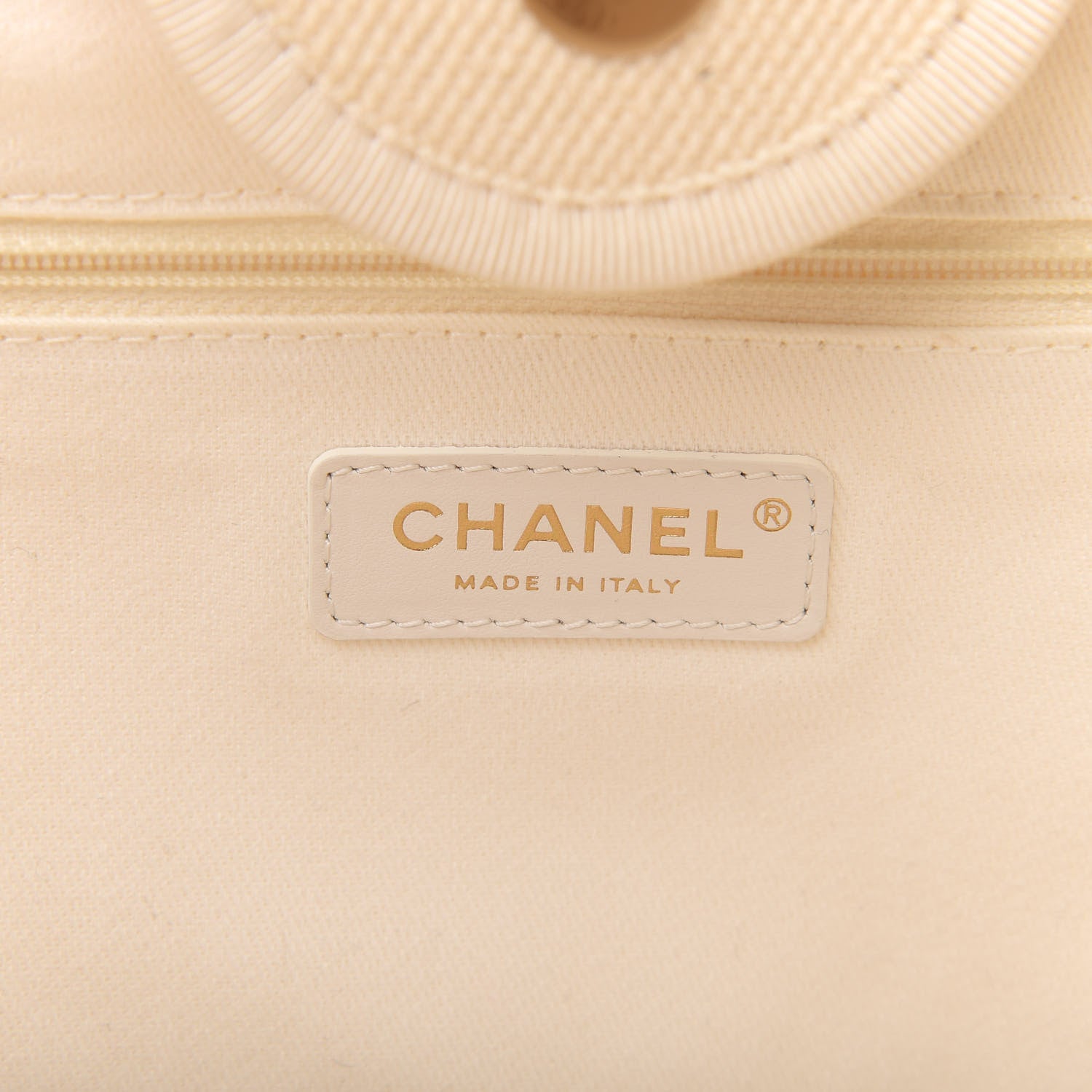 Chanel Canvas Pearl Medium Deauville Tote Ecru Beige 8 of 10