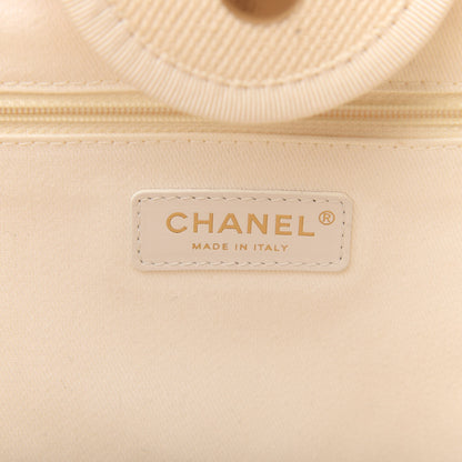 Chanel Canvas Pearl Medium Deauville Tote Ecru Beige 8 of 10