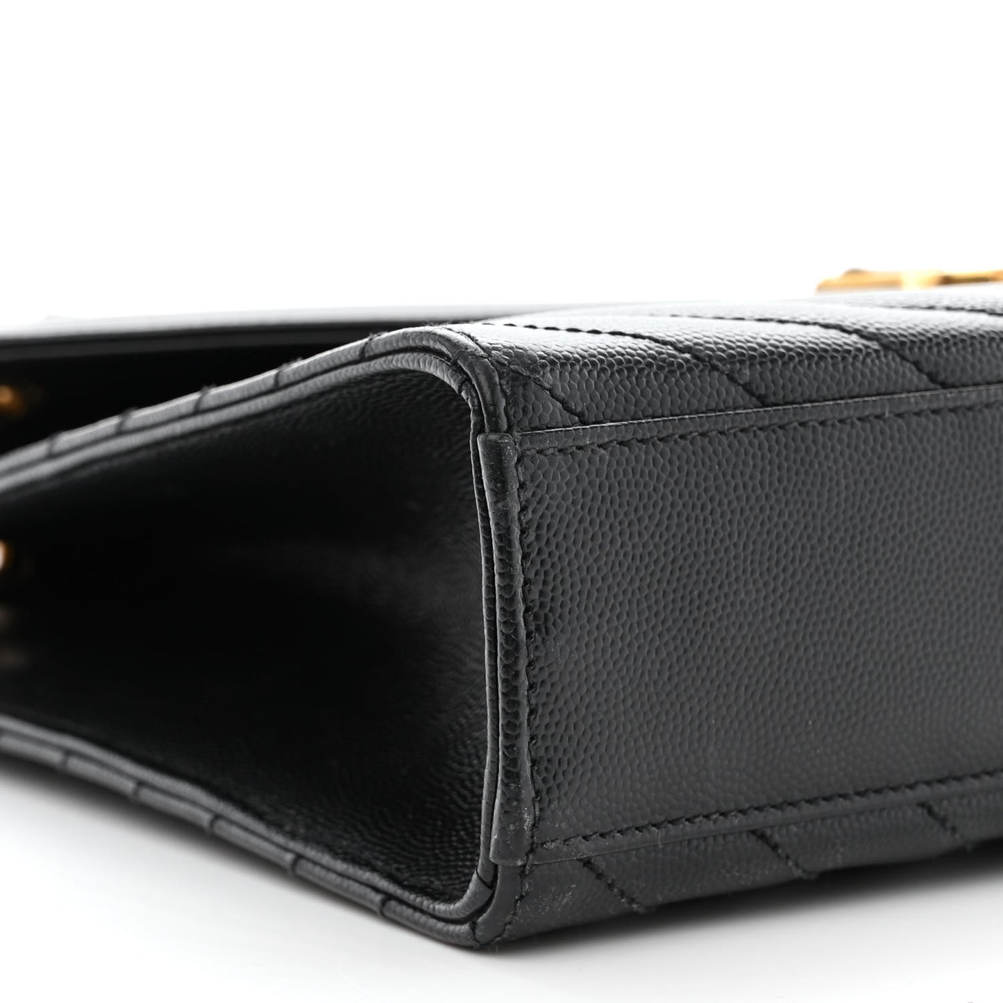 Grain De Poudre Matelasse Chevron Large Monogram Satchel Black